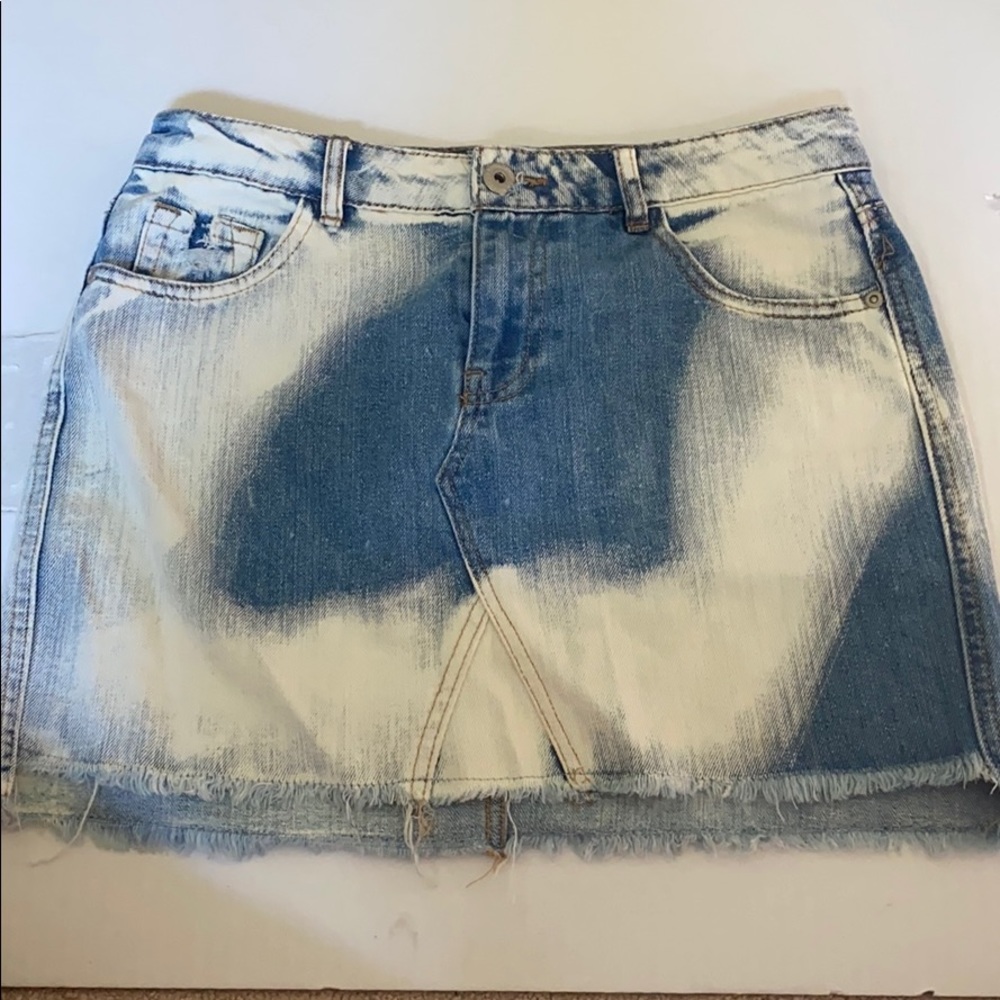 Bleach dyed Denim skirt
